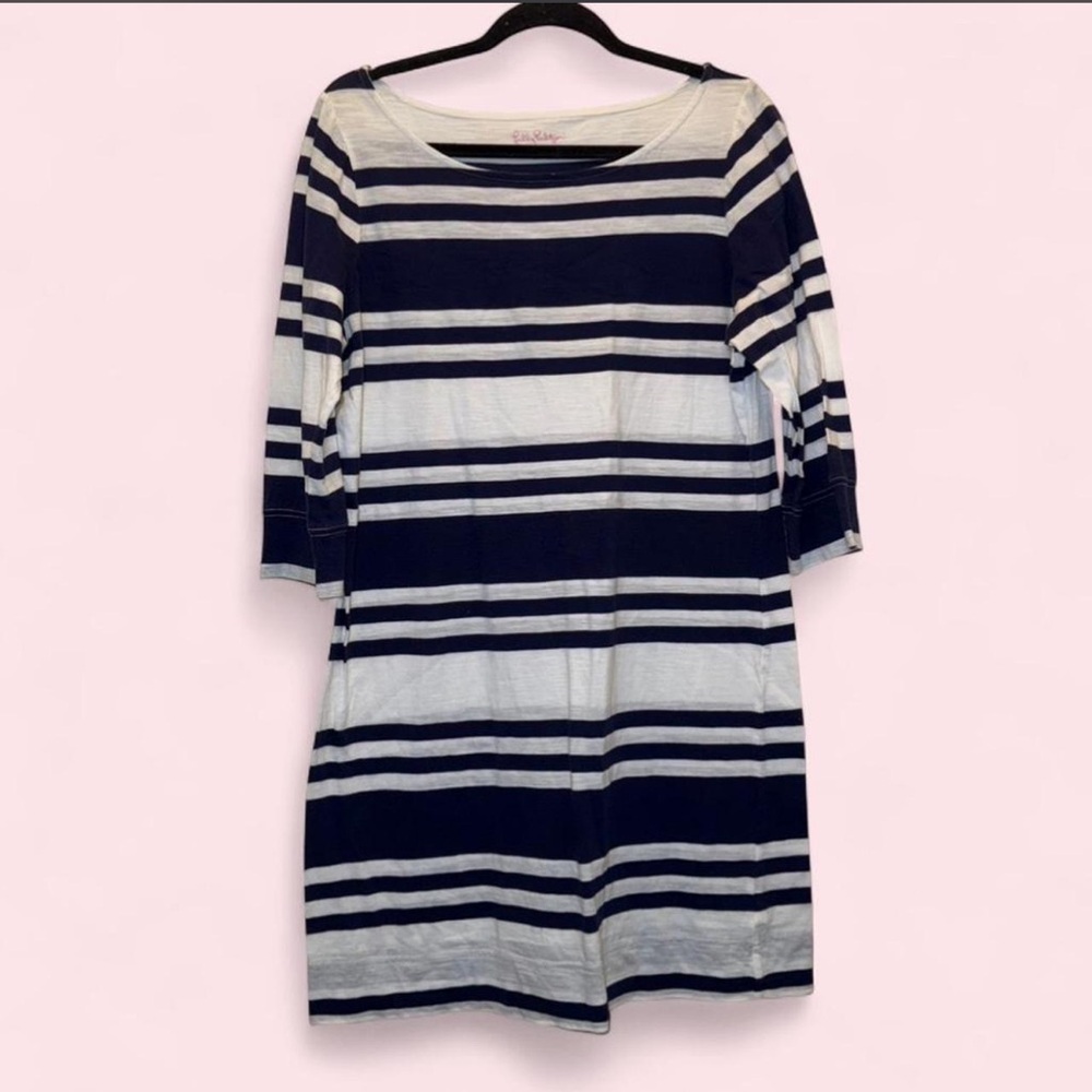 Lilly Pulitzer Navy and White Long Sleeve Dress